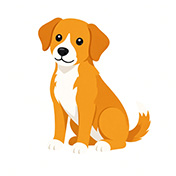 Ilustração de um cão com uma chapa de código QR